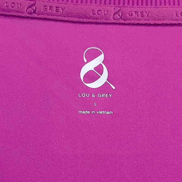 NWT LOFT Lou & Grey Luvstretch Drawstring Pocket Dress Cosmic Hibiscus Size L - Picture 4 of 7